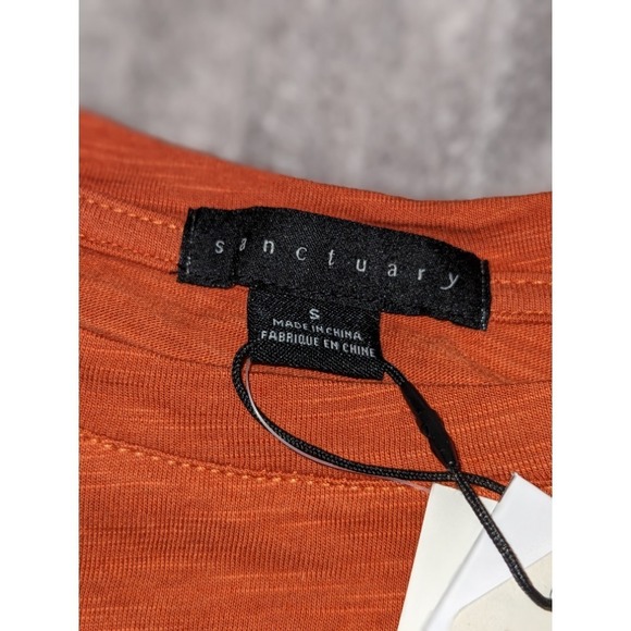 Sanctuary Knot-Front T-Shirt Casual Short Sleeve Top Burnt Orange Size S NWT $49 - Picture 5 of 10
